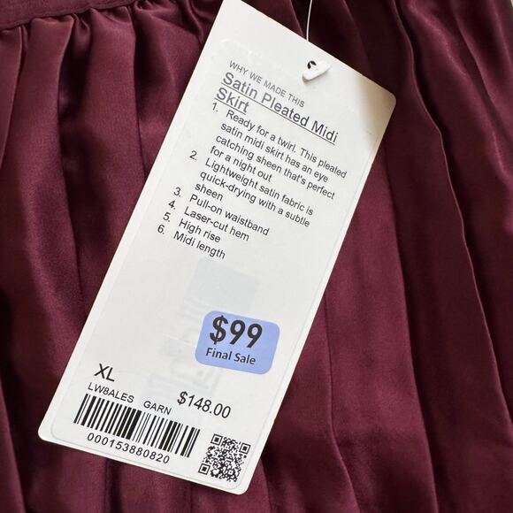 Nwot Lululemon midi pleated skirt XL - Picture 4 of 5